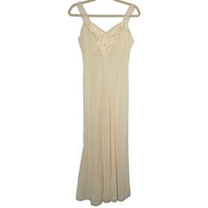 Vintage Ivory Beaded Slip Dress Nightgown